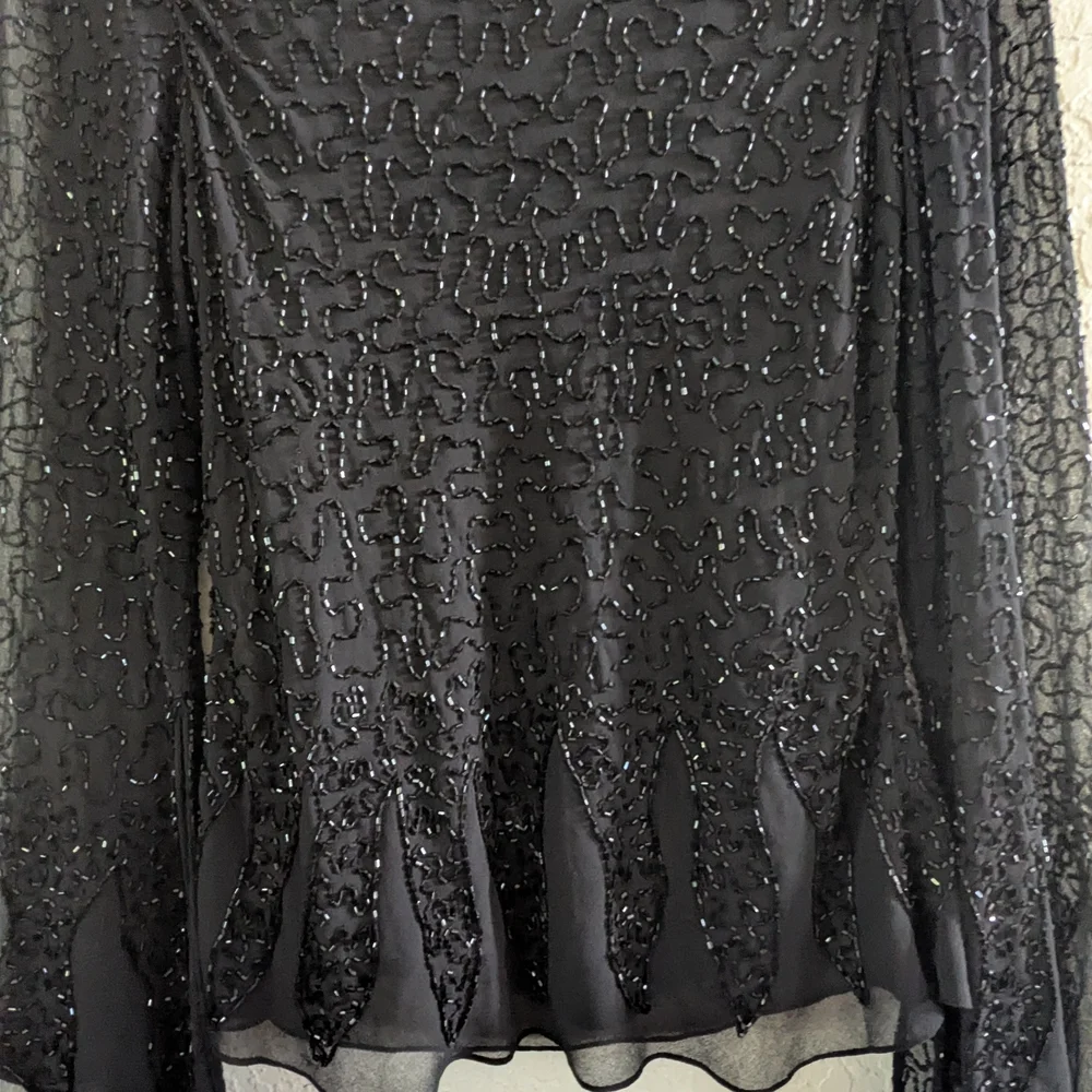 Dress Barn Black Beaded Blouse - Picture 3 of 5